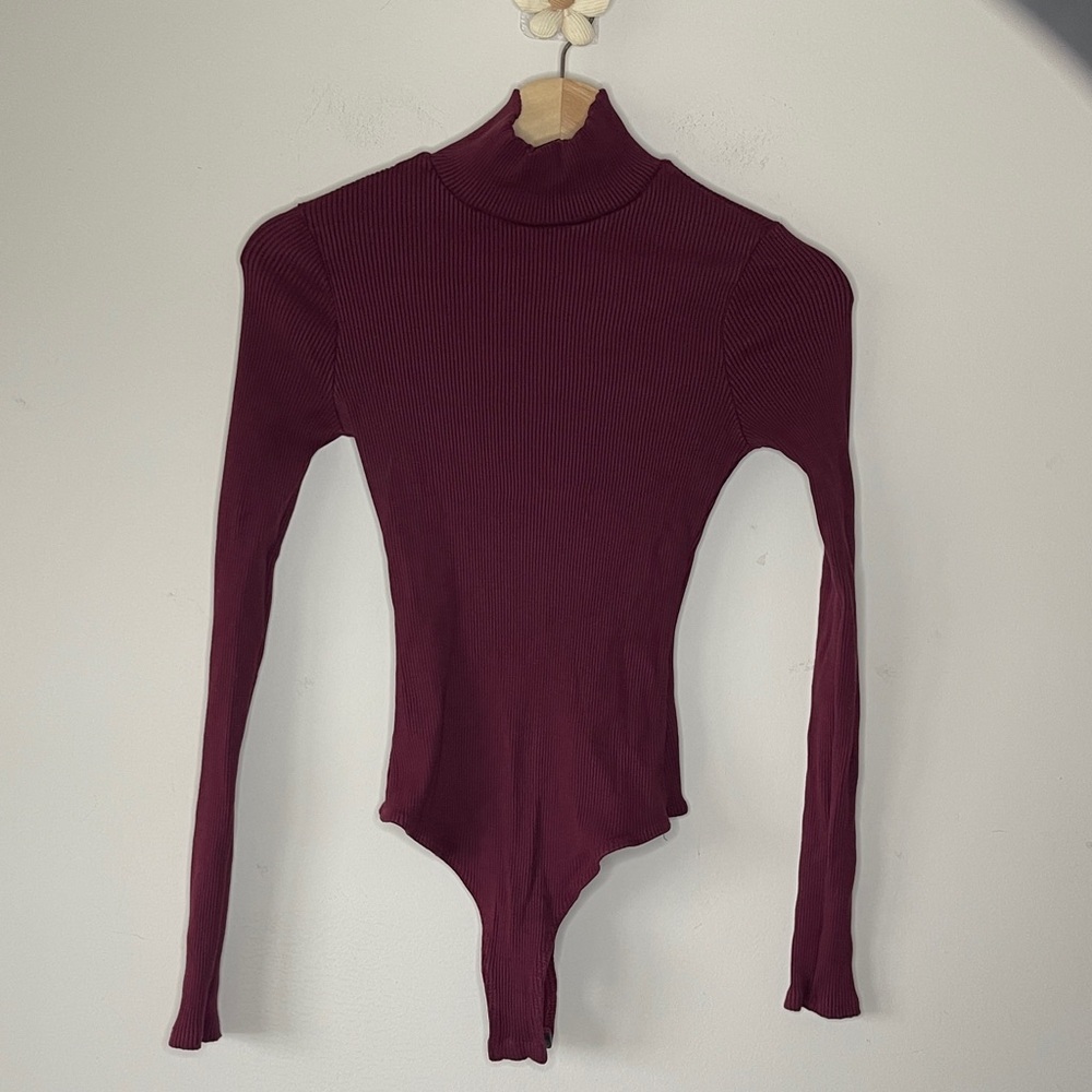 Lulu's Burgundy Long Sleeve Bodysuit - Picture 8 of 11